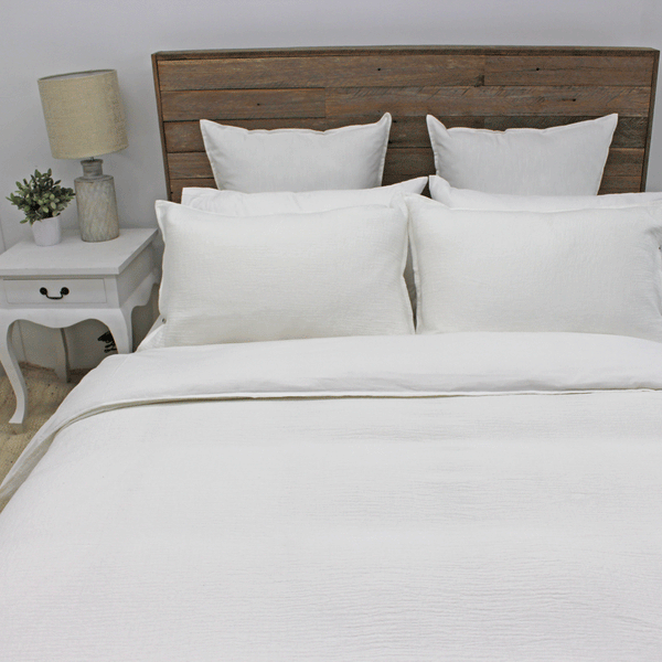 Matelasse Cotton Quilt Cover Set White Ecodownunder