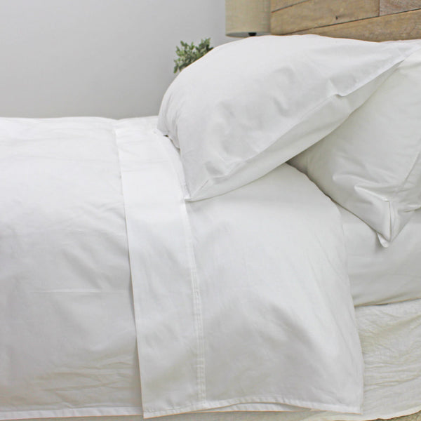 Classic White Organic Cotton Tailored Quilt Cover Sets Ecodownunder