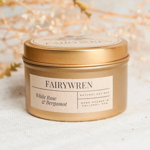 Australian Made, Hand Poured Soy Candles with White Rose & Bergamot fragrances | Ecodownunder (7686717538557)