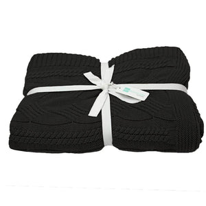 Beechworth Organic Cotton Knit Throw Charcoal (8062749376765)
