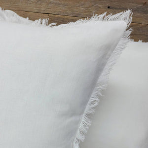 Frayed Linen Pillowcases in classic White | 2 in a set | Ecodownunder (8151005593853)