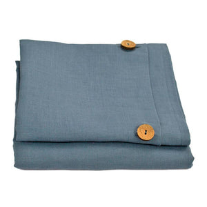 Storm Blue Linen Pillowcases in pairs | fits a standard size pillow |  finisihed with a 1cm tairloed edge and coconut buttons | Ecodownunder (7827897483517) (8285570466045) (8285575708925)