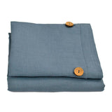 Storm Blue Linen Pillowcases in pairs | fits a standard size pillow |  finisihed with a 1cm tairloed edge and coconut buttons | Ecodownunder (7827897483517) (8285570466045)