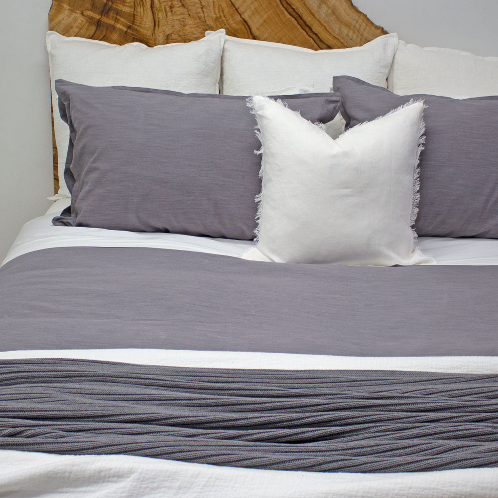 Midnight Grey Vintage Cotton Quilt Covers Ecodownunder
