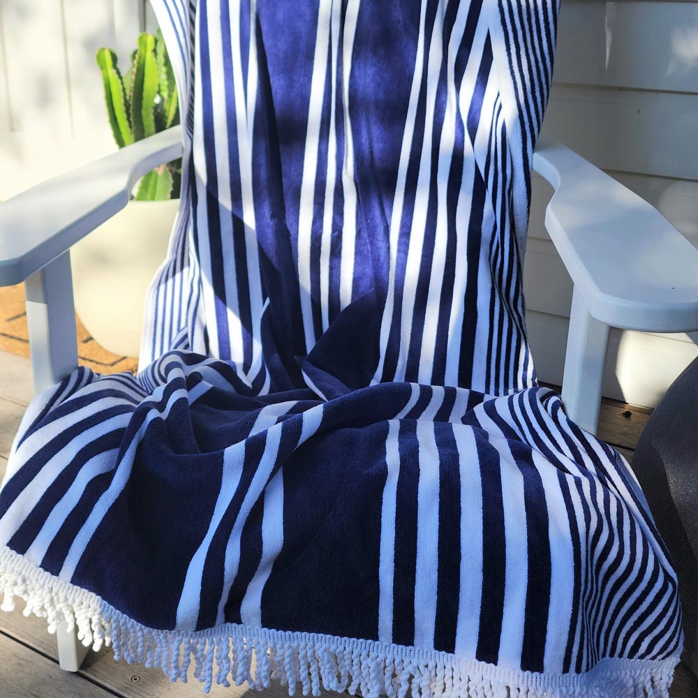 Coastal Floral Organic Cotton Beach Towel main image 1