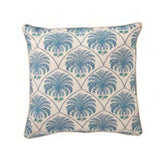 Saffron Azure Palm Cushion Cover