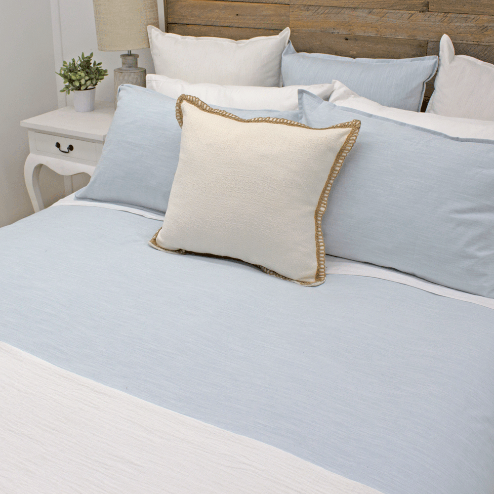 Organic Cotton Quilt Cover Set Sky Blue Ecodownunder Australia