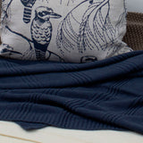 Linen Cotton Knit Throw Slate Blue (8094184997117)