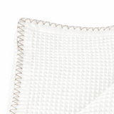 Throw  - White Waffle with Trim