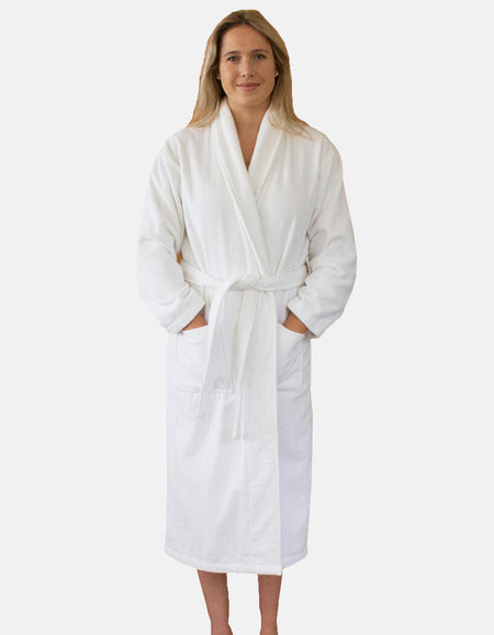 Organic Cotton Bath Robes in White or Graphite Grey | Ecodownunder