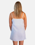 White Linen Slip Dress Short (8167511556349)