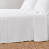 Coverlet - Waffle Organic Cotton White -Trim