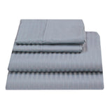 Queen Bed or King Bed Sateen Cotton Sheet Set | Inlaid Sateen Striped Sheets | Sheet Set available in White or Grey | Ecodownunder (7681892122877)