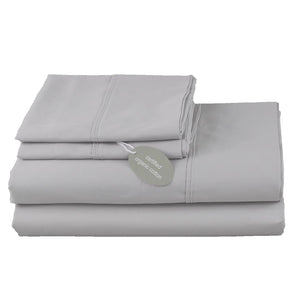 Light Grey Certified Organic Cotton Sheet Set  in Single Bed Size | Ecodownunder (7776000671997)