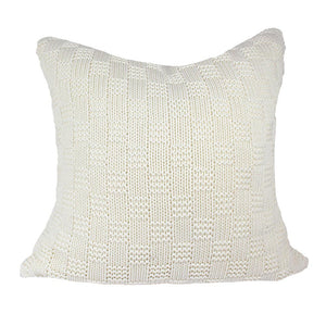 Ivory White Hunter Organic Cotton Cushion Cover.  This is a knitted cover and measures 50cm x 50cm | Ecodownunder (7710903009533)