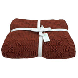 Wine Red Hunter Organic Cotton Throw.  This is a knitted throw and measures 125 x 150 cm | Ecodownunder (7710900093181)