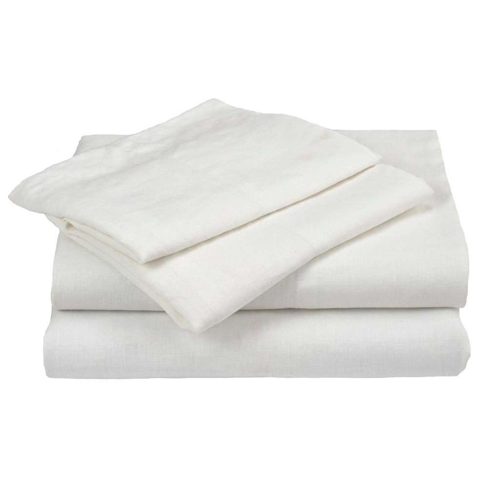 White Linen & Cotton Blend Sheets Ecodownunder