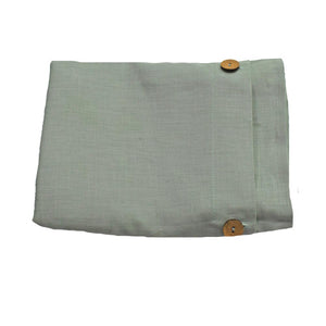 Sage Green Linen Pillowcases in pairs | fits a standard size pillow |  finisihed with a 1cm tairloed edge and coconut buttons | Ecodownunder (7827916587261)