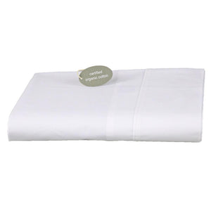 Queen Bed Size Organic Cotton Flat Sheet In White | Ecodownunder (6076797092036)